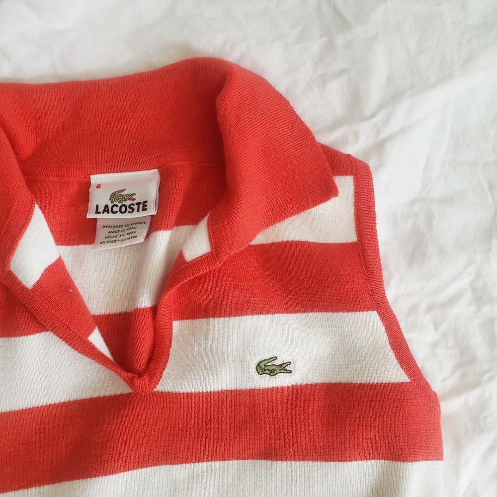 Lacoste Striped Knit Tank Top
